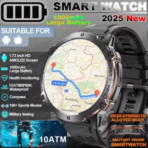 2025 Original TANK T3 Ultra GPS Smart Watch Men 10ATM Waterproof Smartwatch HD AMOLED 1000mAh Fitness T-Rex 3 Electronic Watches